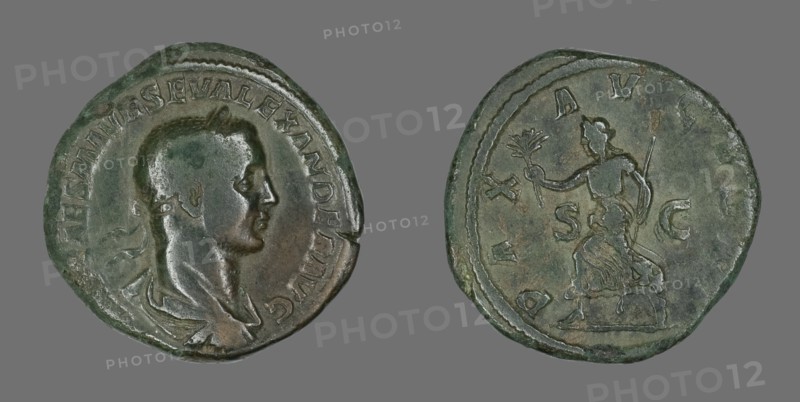 Sestertius (Coin) Portraying Emperor Severus Alexander, 222-235.