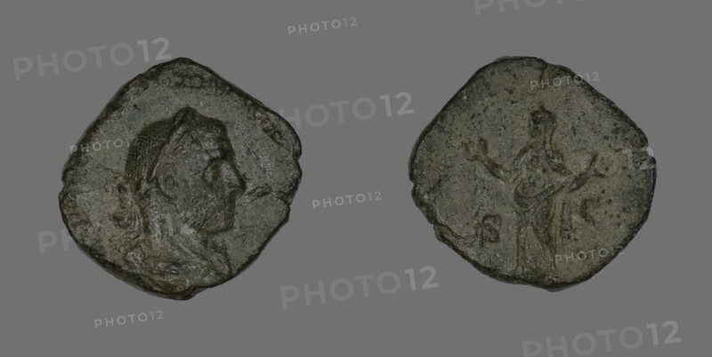 Sestertius (Coin) Portraying Emperor Trebonianus Gallus, 251-253.