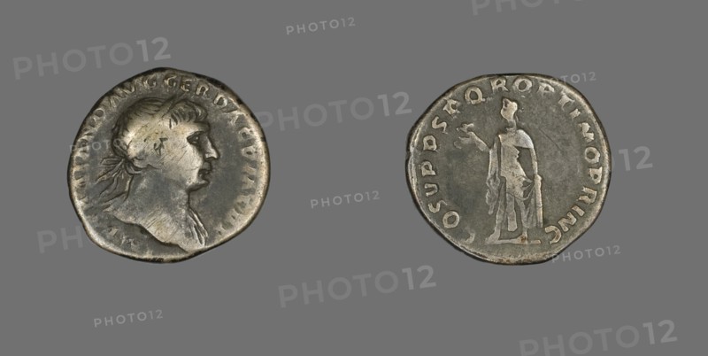 Denarius (Coin) Portraying Emperor Trajan, 103-111.