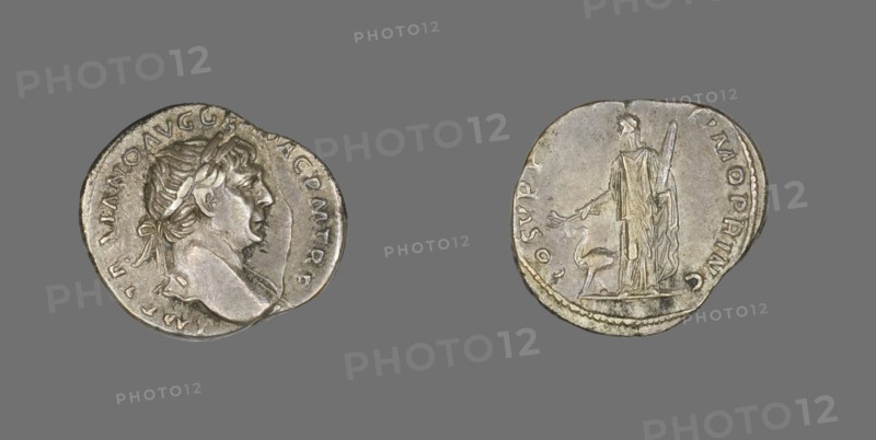 Denarius (Coin) Portraying Emperor Trajan, 98-117.