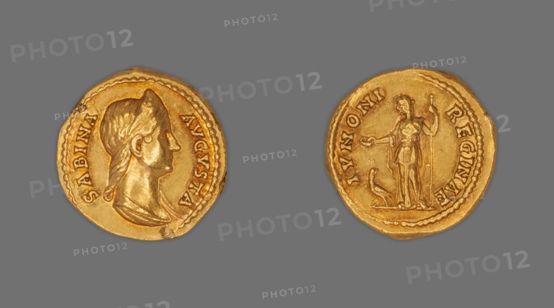 Aureus (Coin) Portraying Empress Sabina, 134, issued by Hadrian.