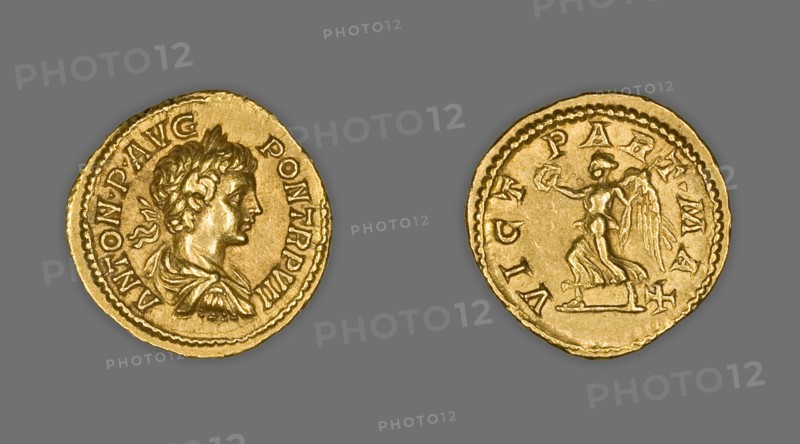 Aureus (Coin) Portraying Emperor Caracalla, 204 (January-April), issued by Septimius Severus.