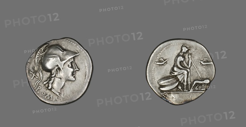 Denarius (Coin) Depicting the Goddess Roma, 115 or 114 BCE.