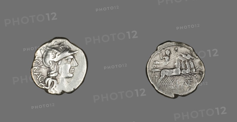Denarius (Coin) Depicting the Goddess Roma, 136 BCE.