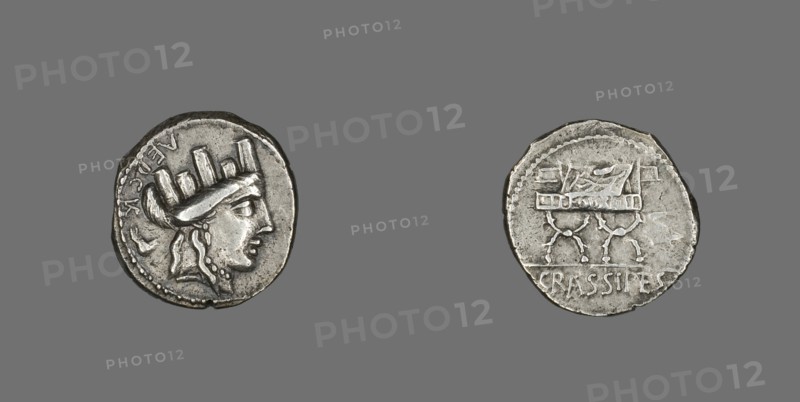 Denarius (Coin) Depicting the Goddess Cybele, 84 BCE.