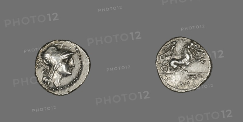 Denarius (Coin) Depicting the Goddess Roma, 91 BCE.