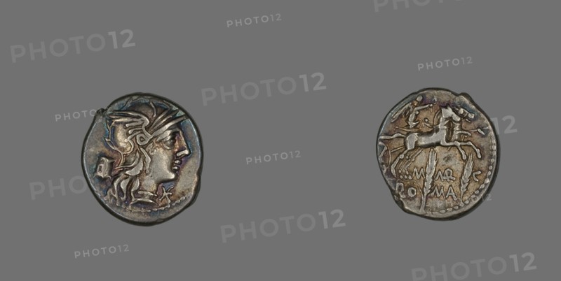Denarius (Coin) Depicting the Goddess Roma, 134 BCE.