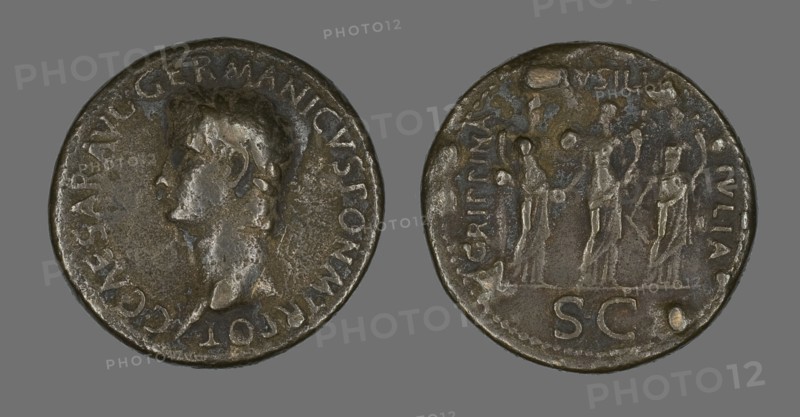 Sestertius (Coin) Portraying Emperor Gaius (Caligula), 37-38.