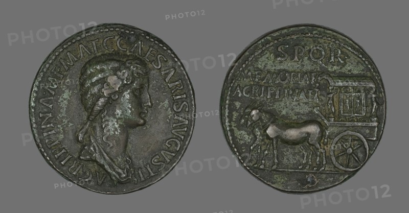 Sestertius (Coin) Portraying Empress Agrippina, 37-41.