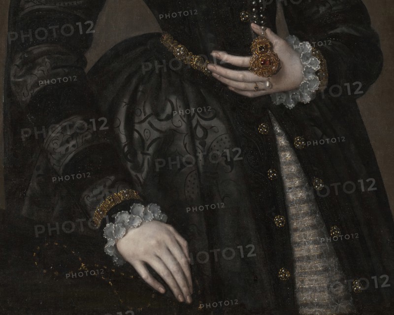 Portrait of a Court Lady, 1560/70. Follower of Antonis Mor. Detail from a larger artwork.