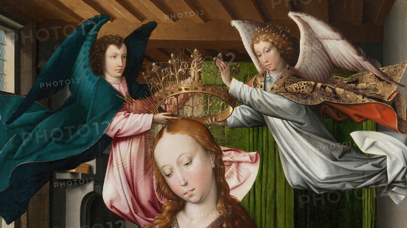 Virgin and Child Crowned by Angels, 1490/95. Detail from a larger artwork.