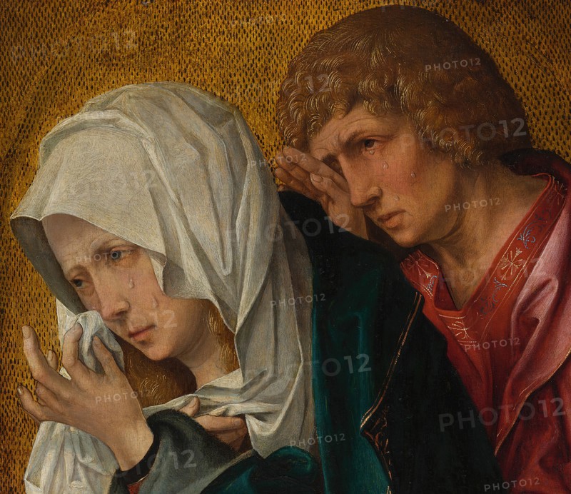 The Virgin and Saint John the Evangelist, c. 1520. Workshop of Jacob Cornelisz. van Oostsanen (Master of the Berlin Sketchbook?). Detail from a larger artwork.