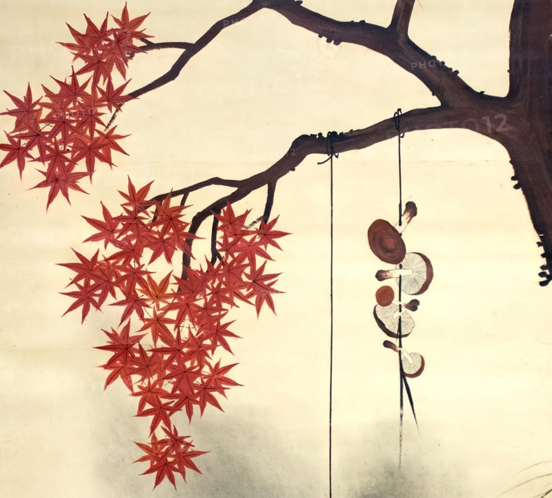 Autumn Maple, late 19th century. Detail from a larger artwork.