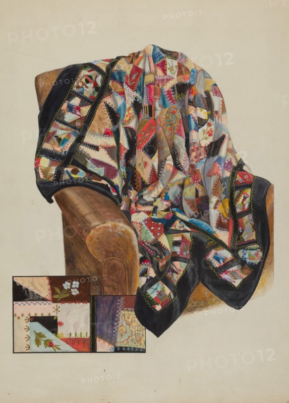 Crazy Quilt - Patchwork, c. 1936.