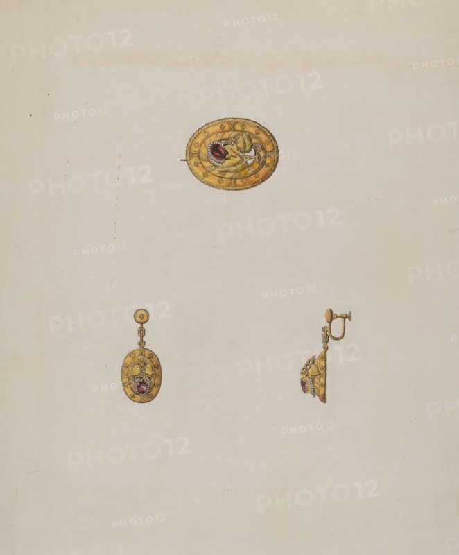 Pin and Earring Set, c. 1936.