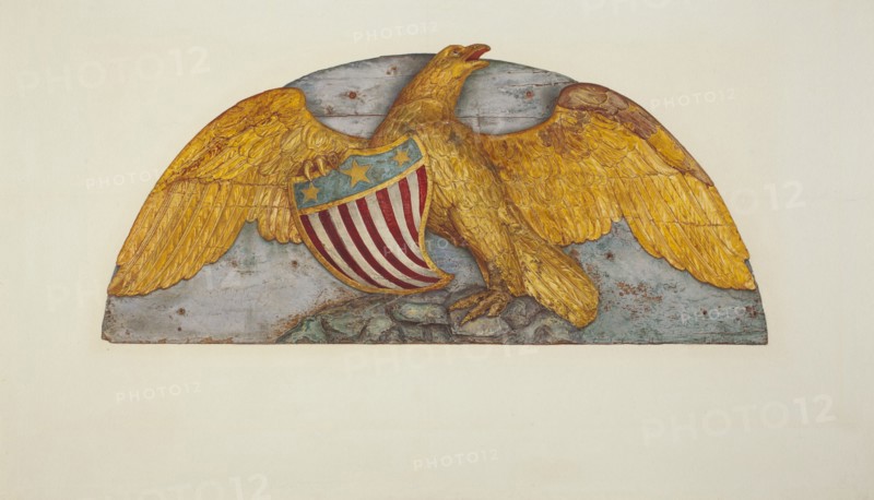 Eagle from Paddle Wheel Cover of "Island Home", c. 1937.