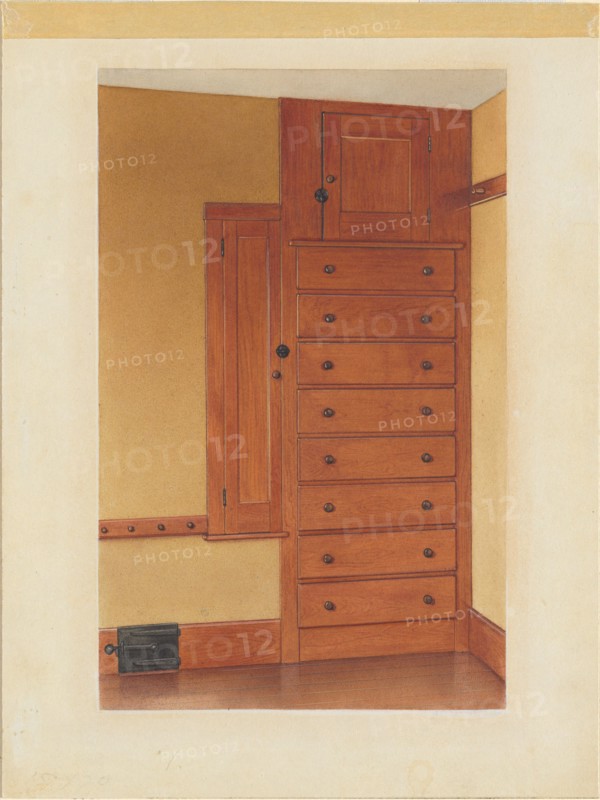 Built-in Cupboard and Drawers, c. 1937.
