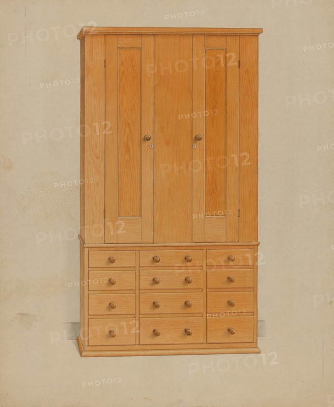 Shaker Cabinet with Drawers, c. 1936.