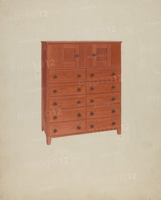 Shaker Chest of Drawers, c. 1937.