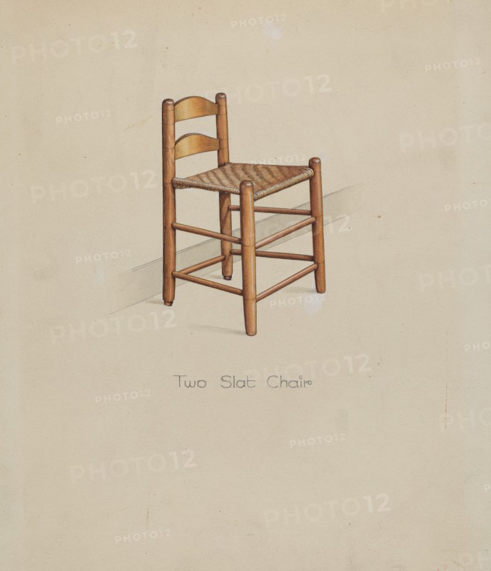 Shaker Two Slat Chair, c. 1936.