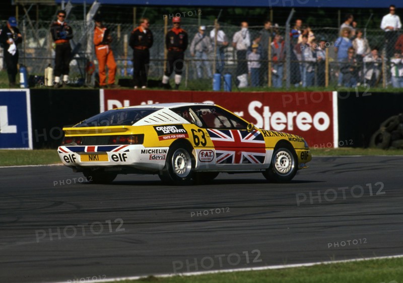 1988 Renault Alpine GTA V6 Elf Turbo at Silverstone, Europa Cup round 4.