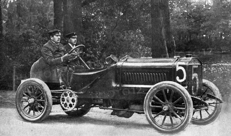 Richard Brasier of French racing driver Leon Thery, winner of the 1904 Gordon Bennett Cup. Creator: Unknown.