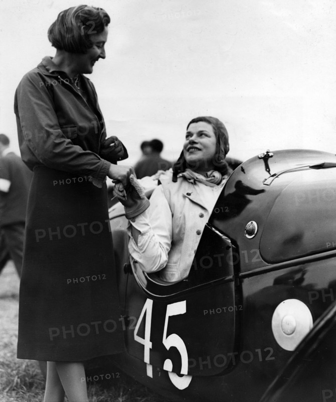 British racing drivers Betty Haig and Dorothy Patten, Goodwood, Sussex, 1948. Creator: Unknown.