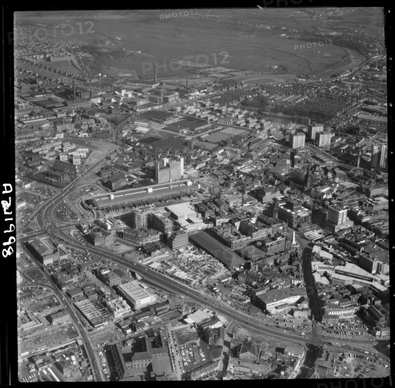 The bus station and environs, Preston, Lancashire, 1971. Creator: Aerofilms.