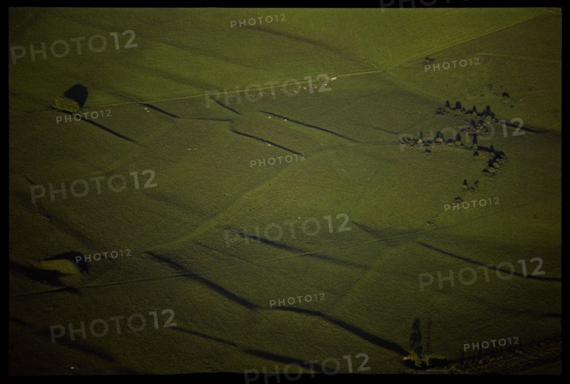 Earthwork remains of an Iron Age or Romano-British field system, Pertwood Down, Wiltshire, 1971. Creator: Jim Hancock.