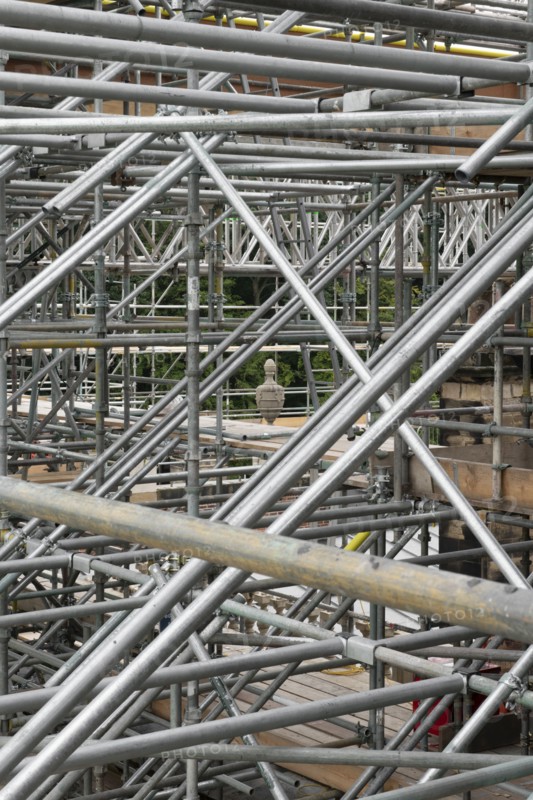 Scaffolding, Wentworth Woodhouse, Wentworth Park, Rotherham, South Yorkshire, 2019. Creator: James O Davies.