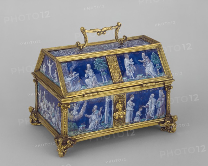 Casket with Scenes of David and Solomon, Limoges, c. 1550. Creator: workshop of Pierre Reymond.