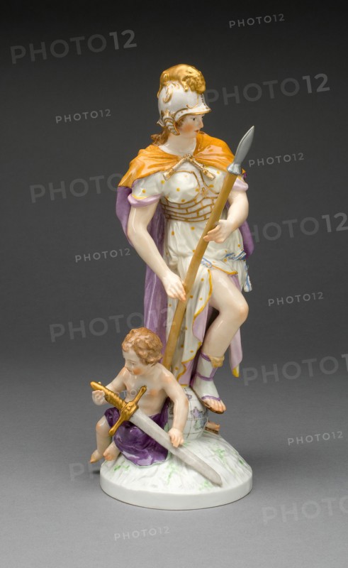 Figure of Bravery (Herzhaftigkeit), Berlin, c. 1775/80. Creator: Konigliche Porzellan-Manufaktur.