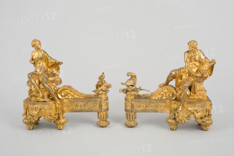 Pair of Firedogs Representing Venus and Mars, Paris, c. 1769. Creator: Quentin-Claude Pitoin.