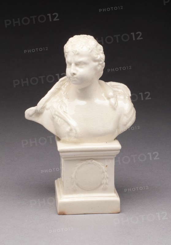 Bust of a Man Draped with a Swan, Yorkshire, 1780/90. Creator: Leeds Pottery.