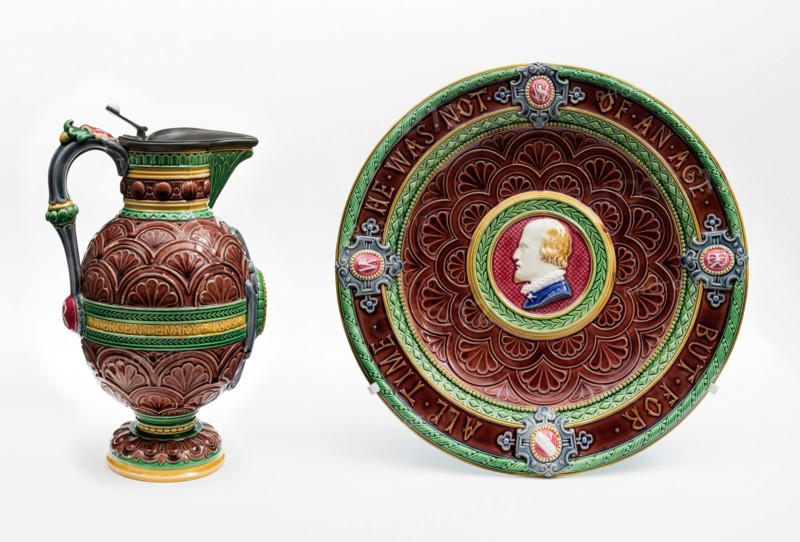 Shakespeare Ewer and Basin, England, Ewer: 1873, Basin: 1871. Creator: Minton.