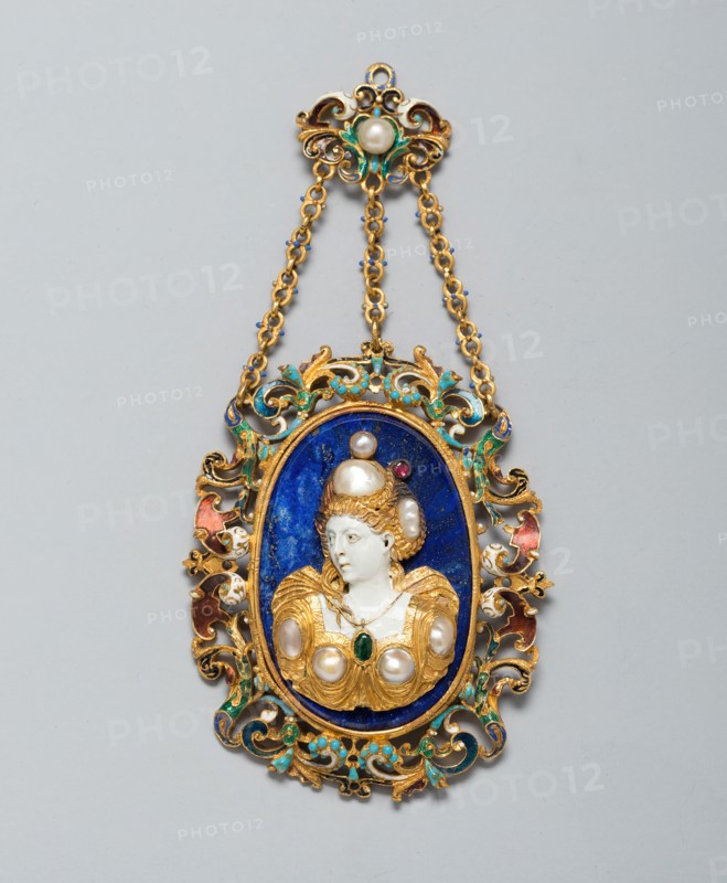 Pendant with the Bust of a Woman, France, c. 1550-c. 1600, with 19th-century additions. Creator: Unknown.