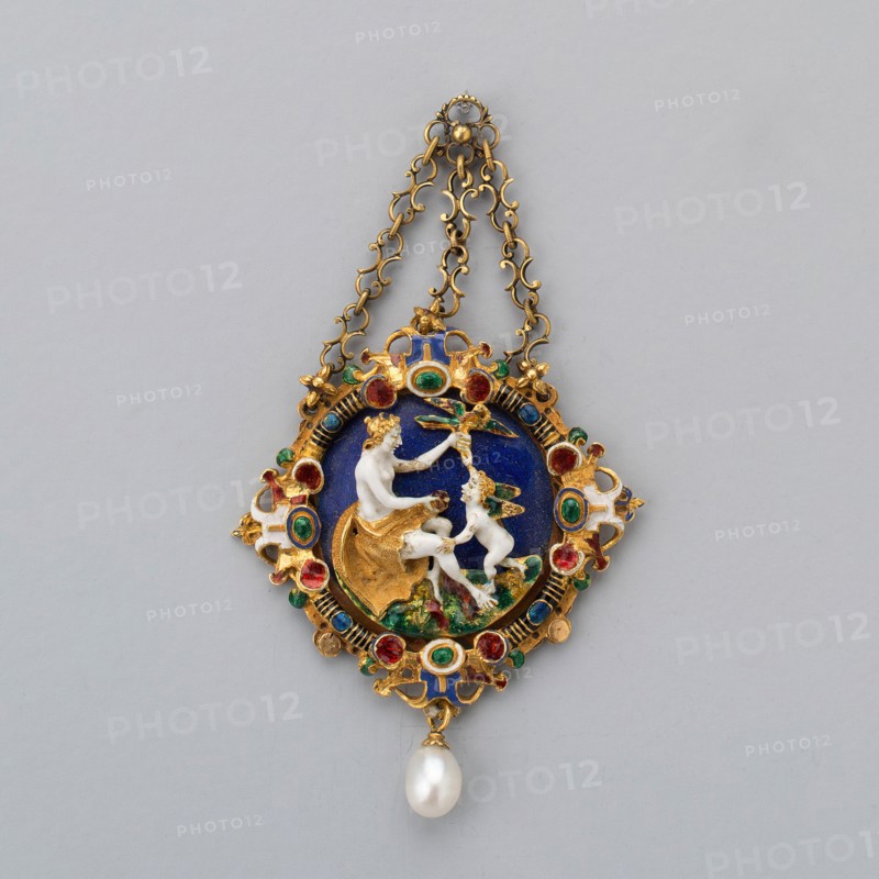 Pendant with Venus and Cupid, Europe, third quarter of the 19th century. Creator: Unknown.