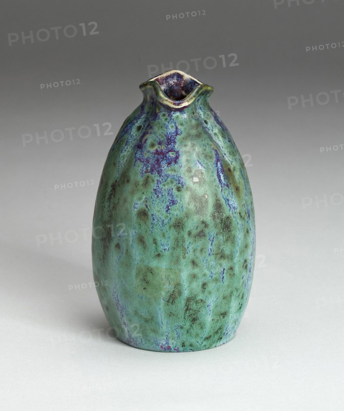 Vase with Pinched Neck, France, c. 1900. Creator: Pierre-Adrien Dalpayrat.