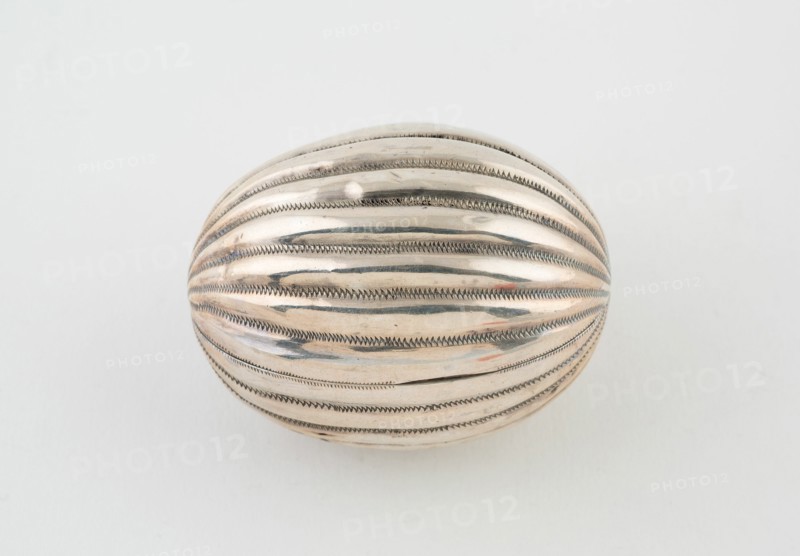 Melon-Shaped Nutmeg Grater, Europe, c. 1840/50. Creator: Unknown.