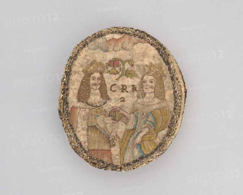 Oval Box Showing Charles II and Catherine of Braganza, England, c. 1660. Creator: Unknown.