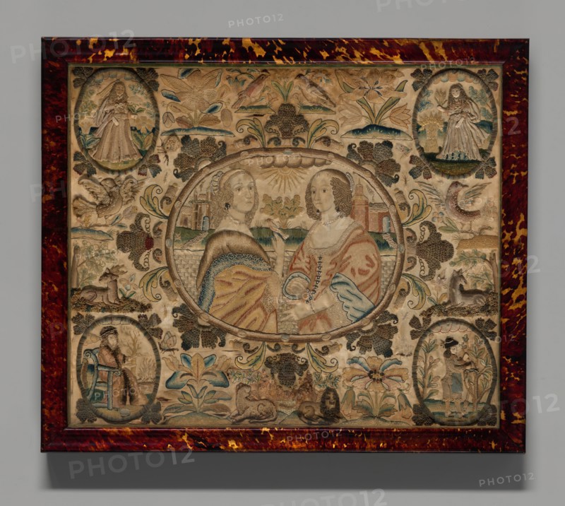 Needlework (Depicting the Four Seasons), England, c. 1660. Creator: Unknown.
