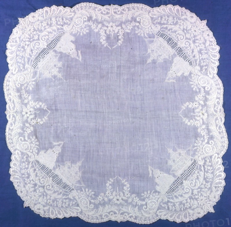 Handkerchief, France, 1825/75. Creator: Unknown.