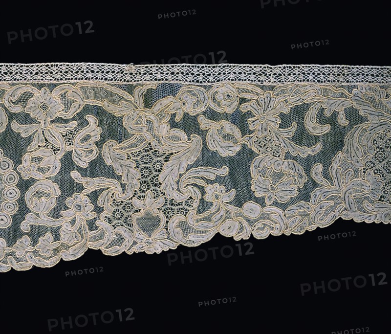 Sleeve Ruffle (Engageante) and Lappets (Joined), France, 1740s. Creator: Unknown.