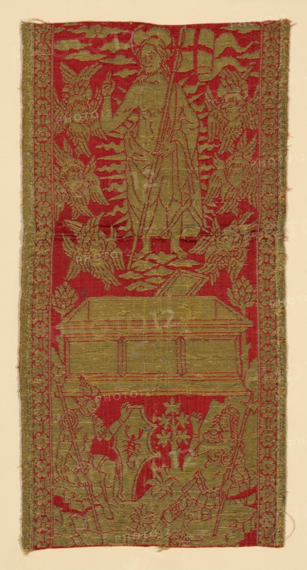Fragment (From an Orphrey Band), Italy, 15th century. Creator: Unknown.
