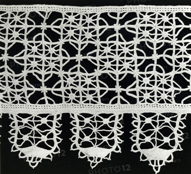 Border, Italy, 1875/1900 (reproduction of 16th century Reticello design). Creator: Unknown.