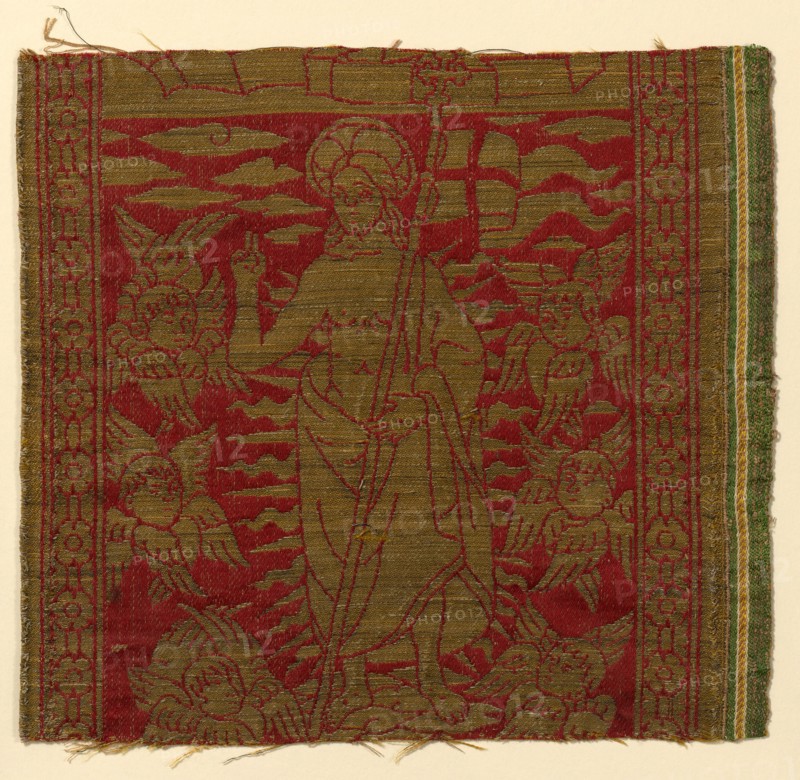 Fragment from an Orphrey Band Depicting the Resurrection, Italy, 15th century. Creator: Unknown.