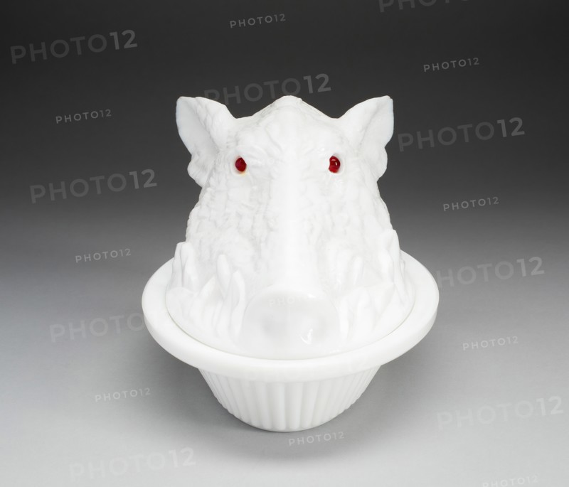 Covered Dish, 1888. Creator: Atterbury Glass Co..