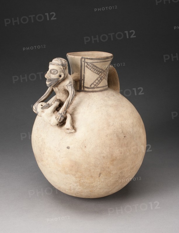 Globular Jar with Modeled Figures in Erotic Scene, A.D. 1000/1470. Creator: Unknown.