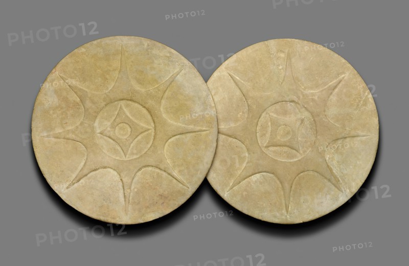 Pair of Earspools with Eight-Pointed Star Motif, A.D. 1200/1400. Creator: Unknown.