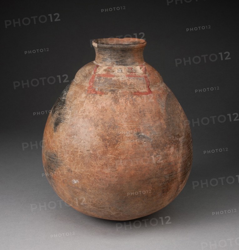 Jar with Abstract Human Face Painted on Shoulder, 650/150 B.C. Creator: Unknown.